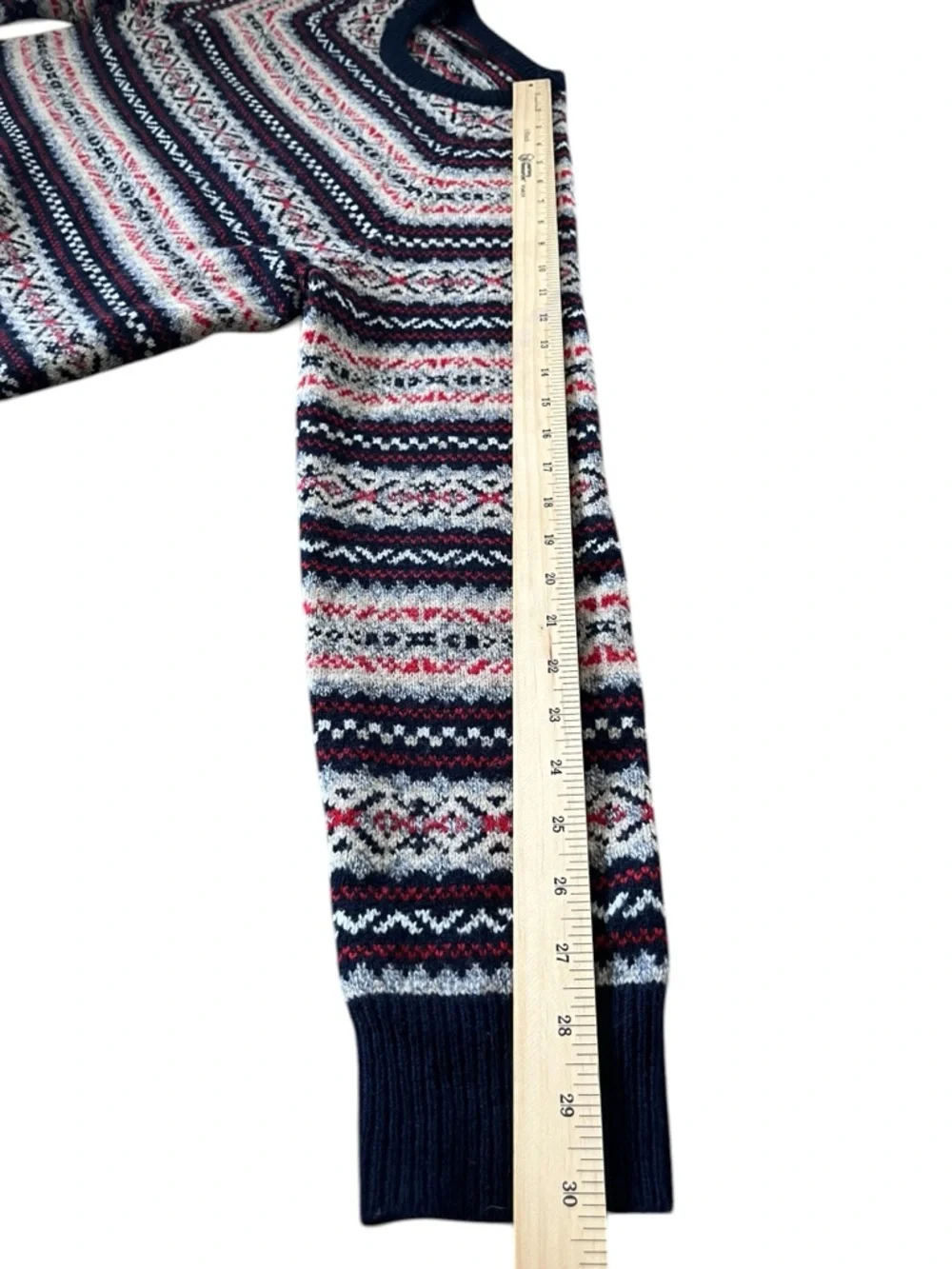 J.Crew 100% Lambswool Fair Isle Nordic Crewneck Sweater - Medium